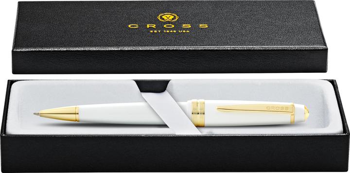 Produktbild Cross Kugelschreiber Bailey light Weiss, Goldbeschläge in Geschenkbox (Weiss, Gold)