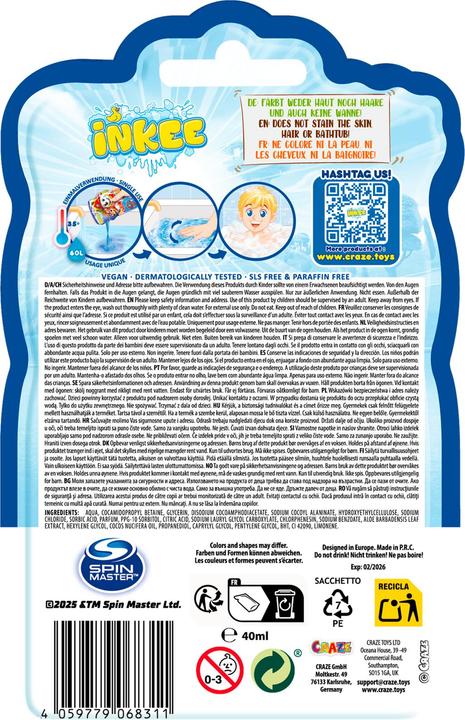Actual product image Craze Inkee Schaumbad Paw Patrol (Bubble bath)