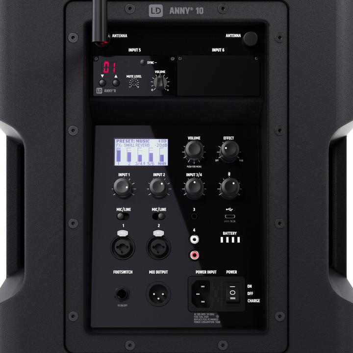 Image du produit LD Systems ANNY® 10 BPH B8 - 10" Enceinte mobile Bluetooth® PA avec batterie, mixeur et 1x microphone pour (1x 80 W)