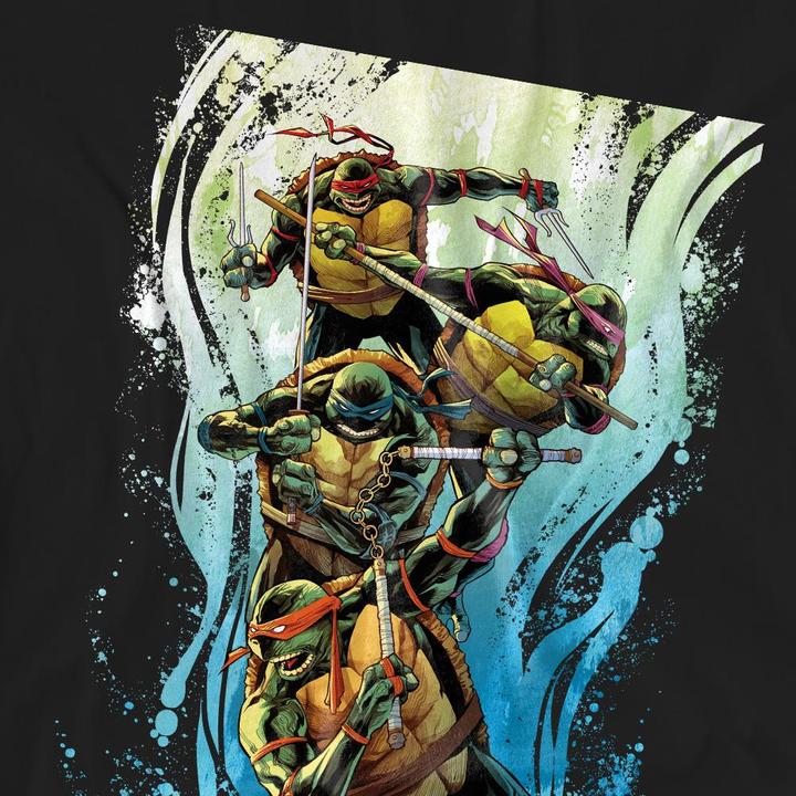 Actual product image Teenage Mutant NT Unisex Adult Cool Rainbow Warriors T-Shirt (S)