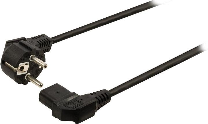 Actual product image Tecline Mains connection cable, shock-proof plug / cold-device socket angled, black, 1.8 m mains connection (1.80 m)