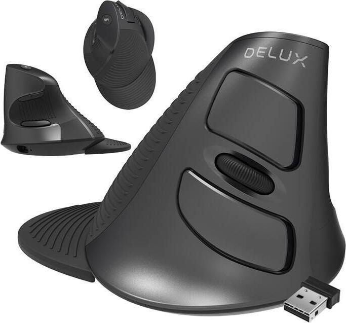 Actual product image Delux Wireless +2.4 G Vertical Mouse M618G DB (Wireless)