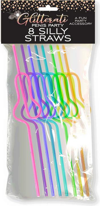 Actual product image Little Genie Productions Glitterati Silly Penis Straws, 8