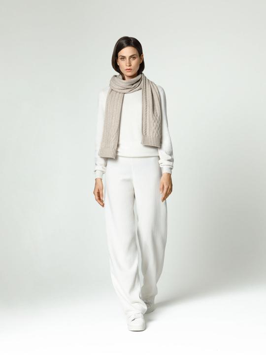 Immagine prodotto Furnari Sciarpa in 100% cashmere lavorata a maglia - Beige chiaro