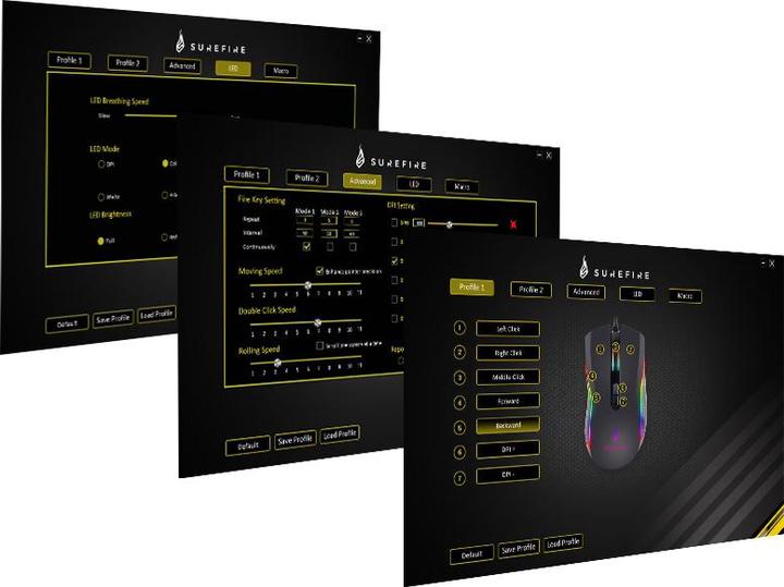 Immagine prodotto SureFire Mouse da gioco a 7 pulsanti Hawk Claw con RGB (Cablato)