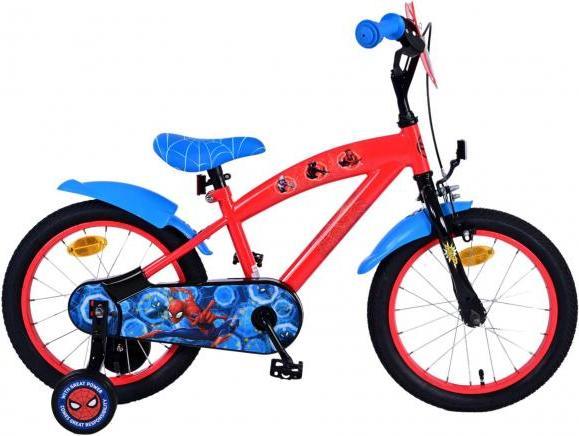 Spiderman Disney Stitch 16 Zoll Kinderfahrrad Rot - Sicherheit, Komfort und Spass in einem!