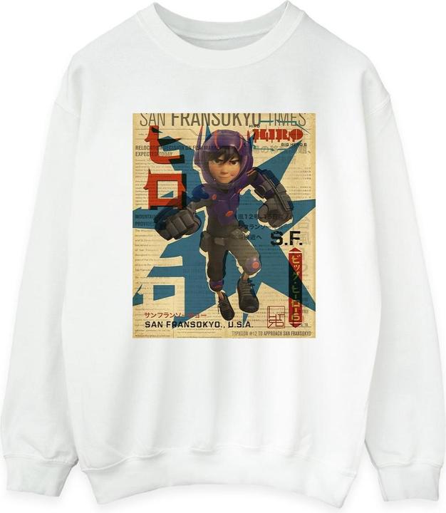 Immagine prodotto Disney Big Hero 6 Baymax Hiro Newspaper Felpa Donna (L)