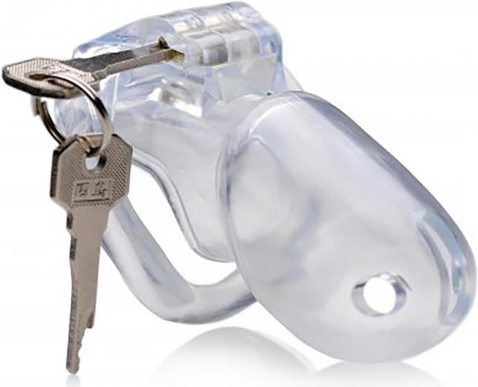 Master Series Clear Captor Chastity Cage with Keys - Small