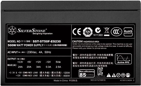 Immagine prodotto Silverstone SST-ST50F-ES230 v2.0 Strider Essential Series - 500 Watt (500 W)