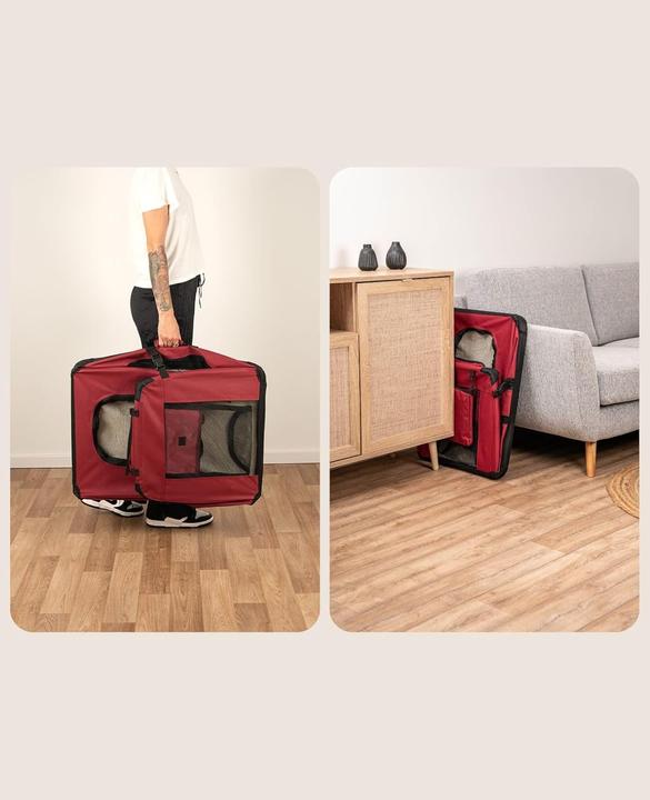Image du produit Ionto Caisse de transport pour chiens (Chien, Chat, Fermeture de sécurité, Ouverture complète, Respirant, Lavable, Pliable)