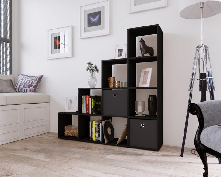 Produktbild VCM Holz Stand Treppenregal 10 Fächer Napoli (143 x 29 x 139 cm)