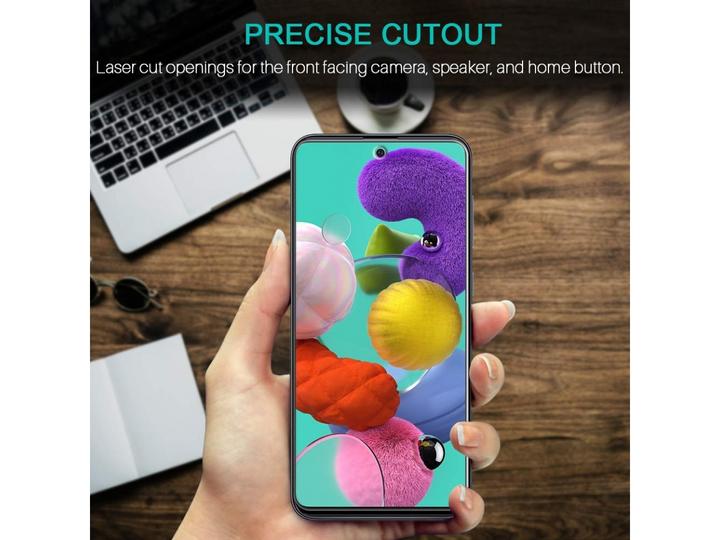 Actual product image Screenguard Samsung Galaxy A71 bulletproof glass protective film Case Friendly Design (1 Piece, Samsung Galaxy A71)