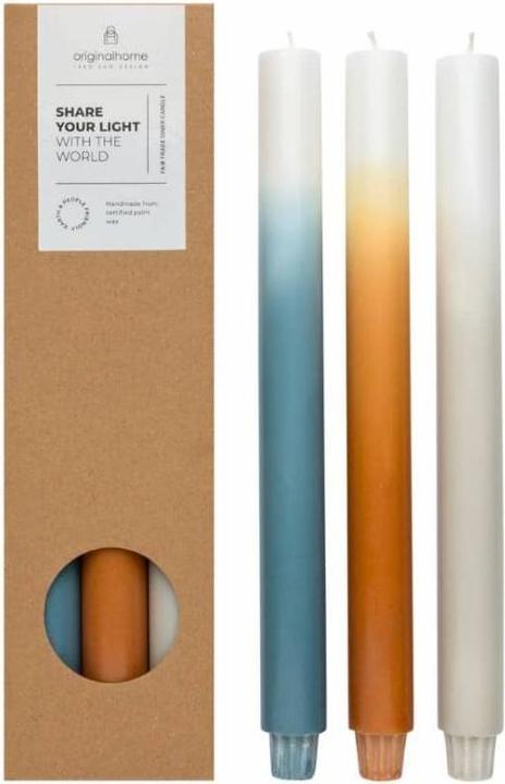 Original Home 3 bougies dégradées océan (3 pcs)