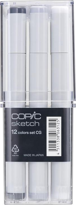 Immagine prodotto Copic Schizzo a pennarello, set di 12 "Grigio "ne CG"". (Grigio, 3 mm, 12 x)