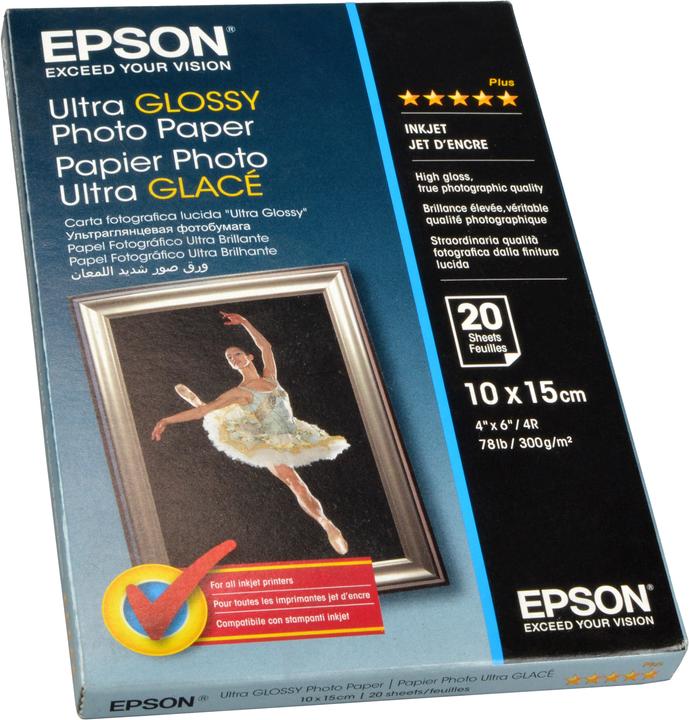 Actual product image Epson Ultra photo glossy paper, 20 sheets (300 g/m², 10 x 15 cm, 20 x)