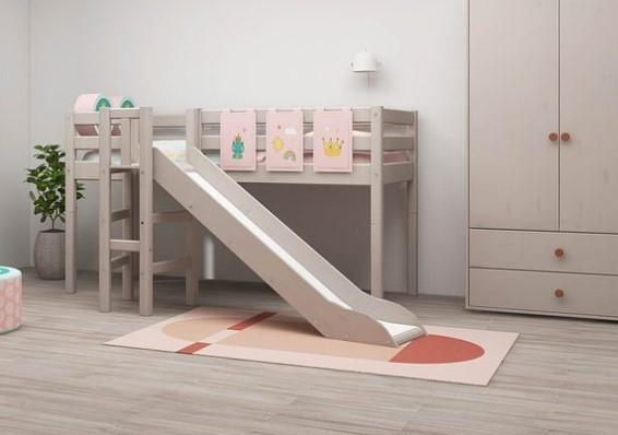 Image du produit Flexa Lit mi-hauteur Classic avec toboggan et plate-forme (90 x 200 cm)