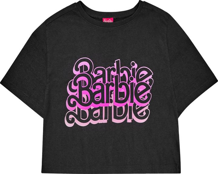 Barbie Logo Acid Wash Crop Top