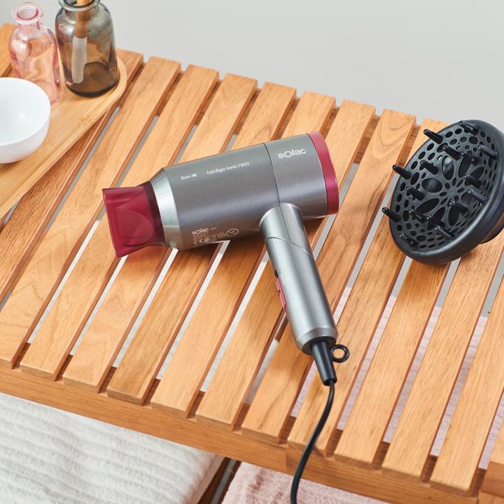 Immagine prodotto Solac Hair&Go Ionic, Grigio, Viola, Anello per appendere, 2000 W, 420 g