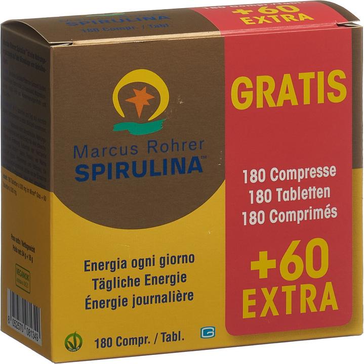 Actual product image Marcus Rohrer Spirulina Spirulina 180 pieces + 60 free tabl (1 Piece, Pills, 232 g)