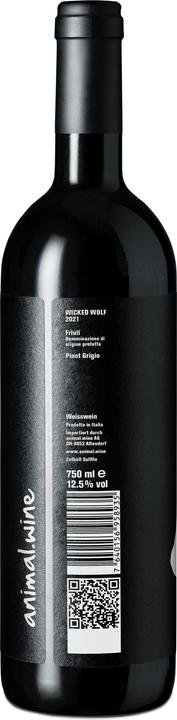 Image du produit Animal.wine Wicked Wolf Pinot Grigio Friuli DOP (1 x 75 cl, 2021)