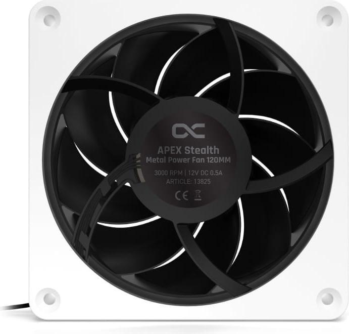 Image du produit Alphacool Apex Stealth Metal Power 120mm Fan 3000rpm (blanc/noir) (120 mm, 1 x)