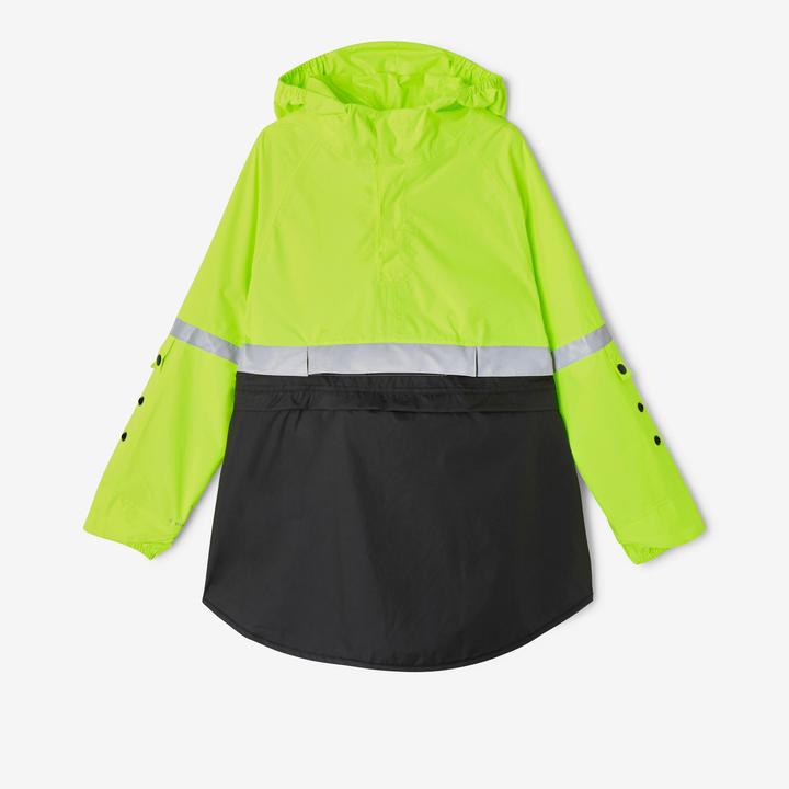 Produktbild Btwin Fahrrad Regenponcho Sichtbarkeit Tag und Nacht Kinder schwarz/neongelb (10, 11, 12)