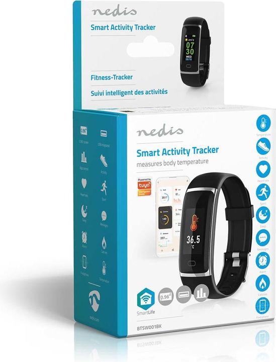 Actual product image Nedis SmartLife - Smartwatch - LCD display - IP67 - Maximum operating time: 7200 min - with step counter (20 mm)