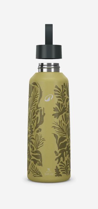 Immagine prodotto Quechua Trinkflasche 1 l Edelstahl Schraubverschluss Wandern - 100 geblümt/gelb (1 l)