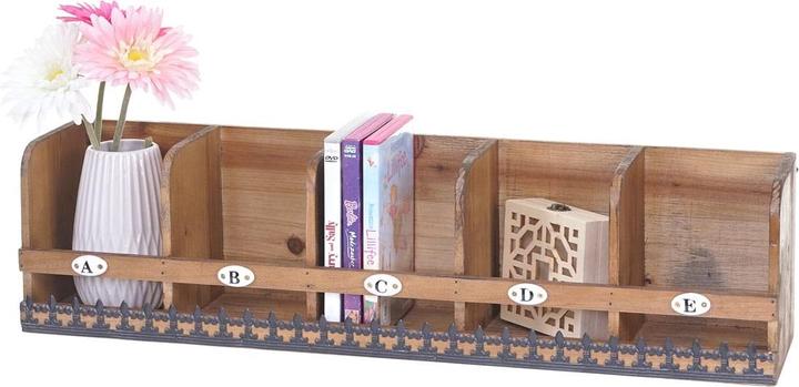 Actual product image Mendler Wall Shelf, Hanging Shelf Shelf, Fir Wood Solid Vintage Shabby Look 71x18x16cm (18 x 16 x 71 cm)