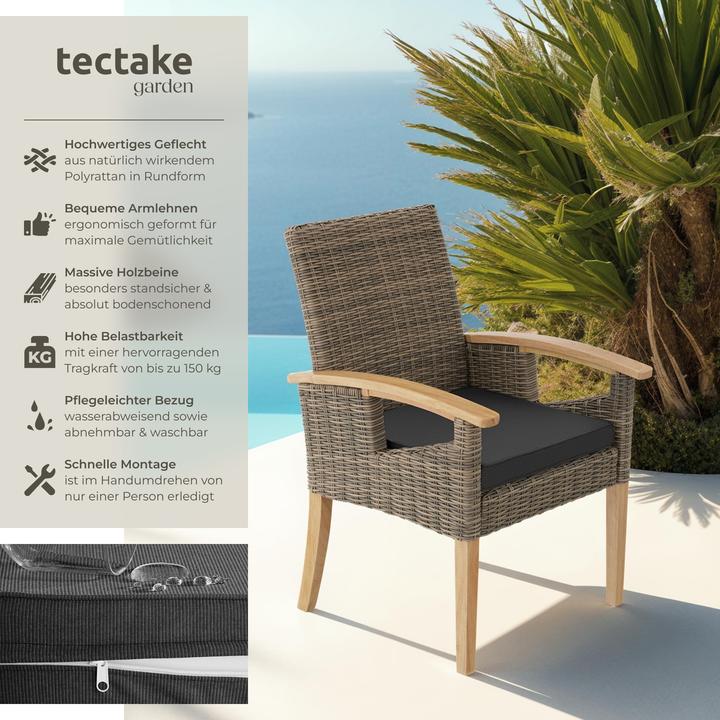 Produktbild tectake Rattan Stuhl Rosarno