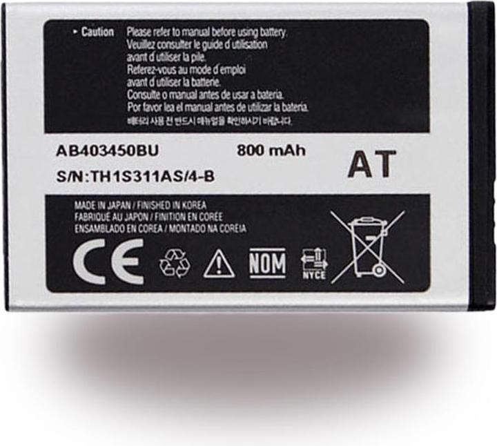 Actual product image Samsung AB553446BU - Battery - Li-Ion - 1000 mAh (Rechargeable battery, E2121, E1130, E2230, C5212, C3300, E1170, E2120, E1110)