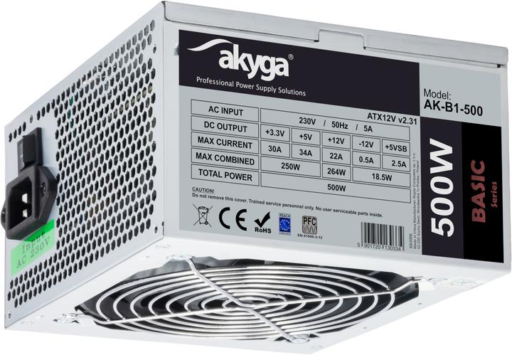 Actual product image Akyga Power supply unit AK-B1-500 Basic 500W, DC 3.3 (500 W)