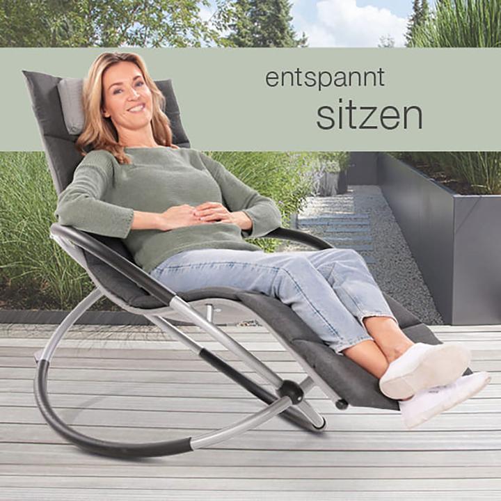 Produktbild Aktivshop Relax-Schaukelliege grau-kariert (157 cm)