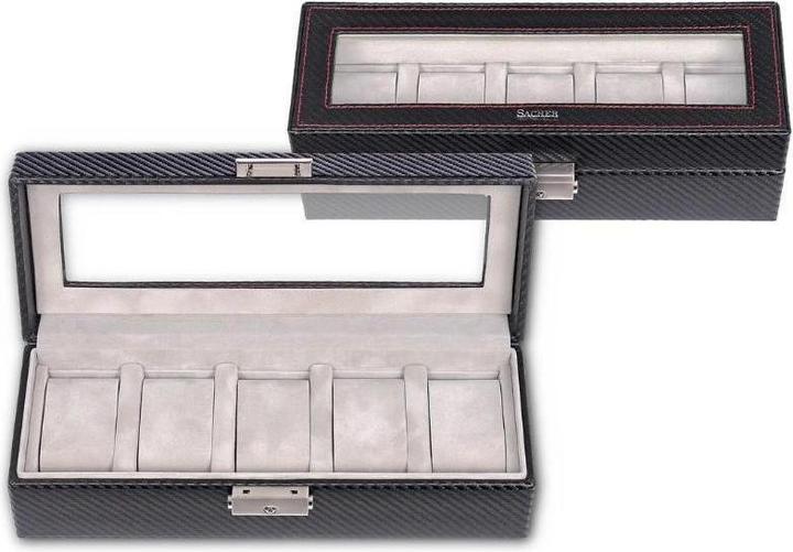 Image du produit Sacher 1115.380421 - Étui pour 5 montres carvon noir (cuir)