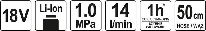 Produktbild Yato Kompresor / Sprężarka Mini 18v Bez Akumulatora I ładowarki (10.40 Bar, 0 l)