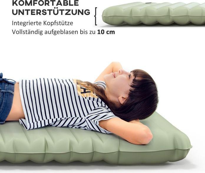 Immagine prodotto Swisshandel24 Materassino gonfiabile, materassino da campeggio, idrorepellente, resistente agli strappi, con