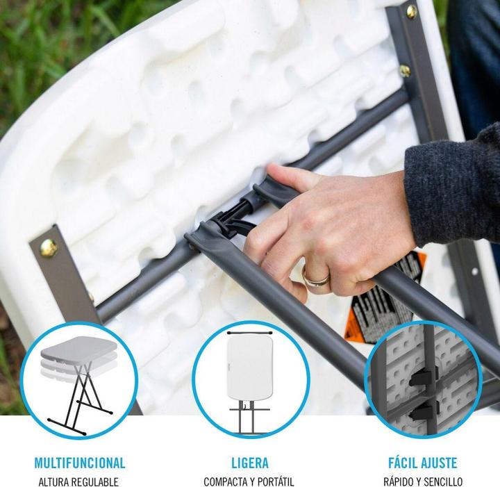 Produktbild Lifetime Picknick-Tisch Weiss Stahl HDPE 66 x 71 x 46 cm