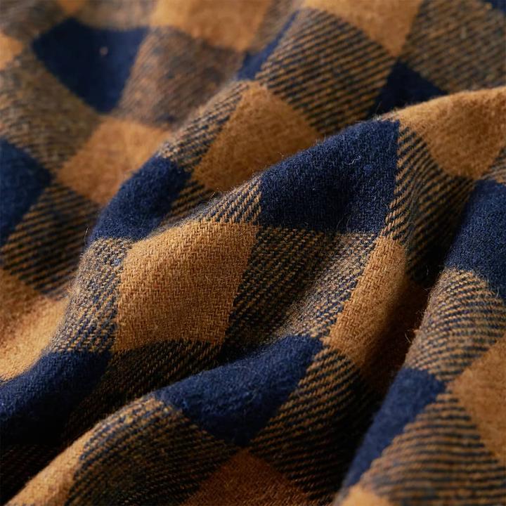 Produktbild VidaXL Kinderhemd Karomuster Cognac und Blau 92,Material: 80 (92)