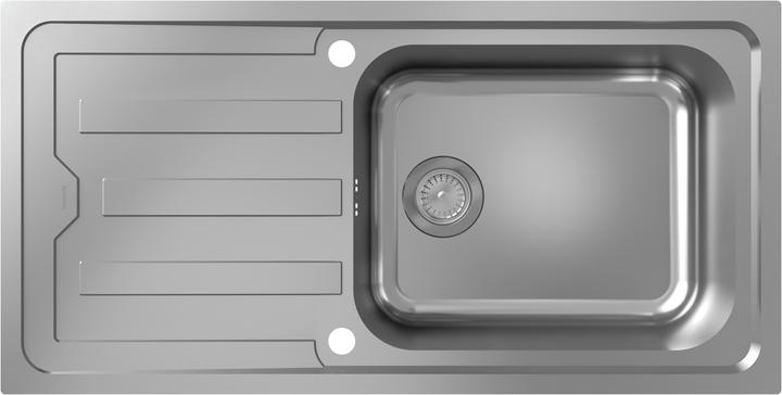 Produktbild hansgrohe S44 Einbauspüle 500, Edelstahl, mit Abtropffläche, 1010x510mm, flächenbündiger Einbau (Einbauspüle, 68.40 cm, 101 cm)