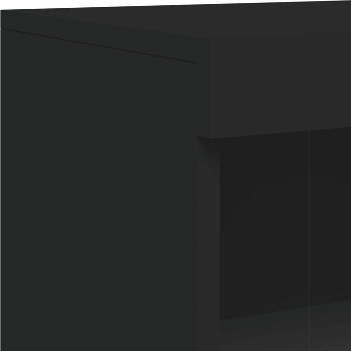 Produktbild VidaXL Beistellschrank mit LED-Leuchten Schwarz (60.5 x 37 x 100 cm)