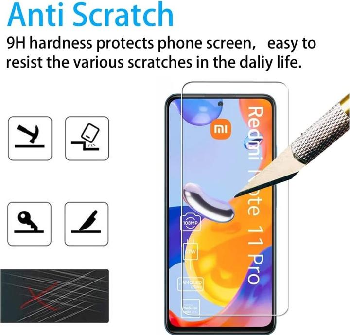 Produktbild Screenguard Xiaomi Redmi Note 11 Pro Panzerglas Schutzfolie Case Friendly Design (1 Stück, Xiaomi Redmi Note 11 Pro)