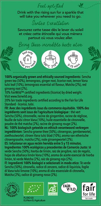 Valori nutrizionali e ingredienti Pukka Ginseng Matcha Green (30 g)