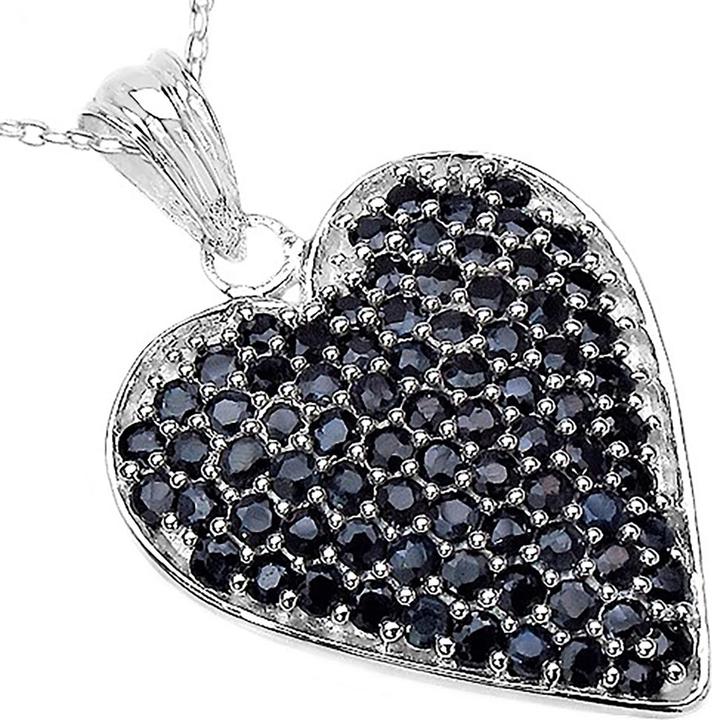 Actual product image Xen Pendant with chain sapphire heart 45 cm 925 silver (925 Sterling silver, 45 cm)