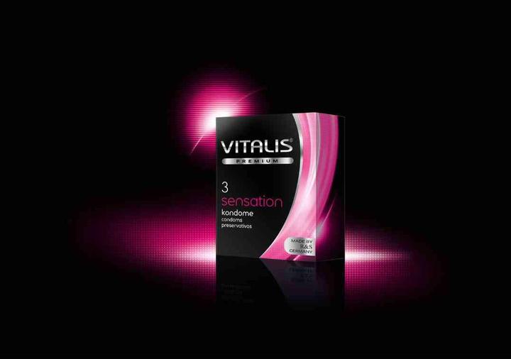 Actual product image Vitalis PREMIUM "Sensation" 3 incredibly stimulating condoms with 3-in-1 effect (3 pcs.)