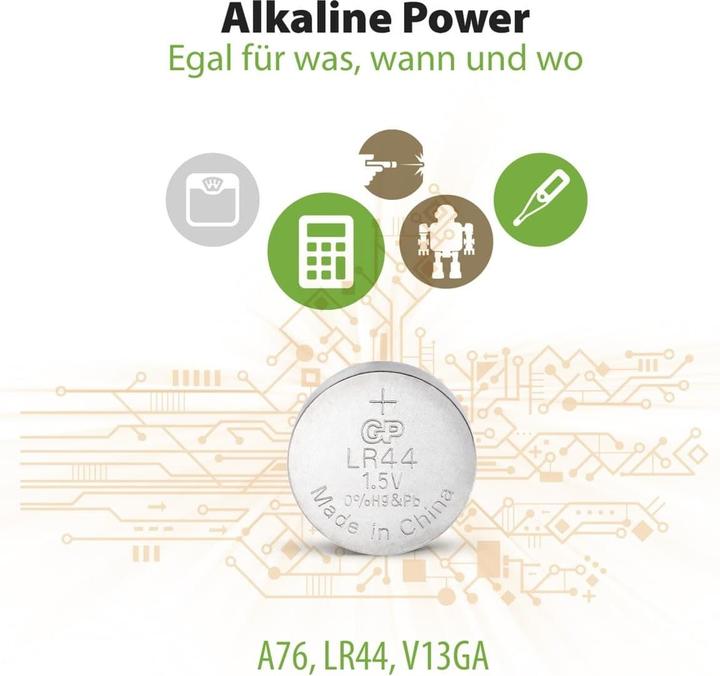 Productafbeelding GP Batteries Alkalische (10 Pcs., LR44, 105 mAh)