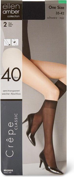 Actual product image Ellen Amber Ladies Knee Stockings Crêpe (40 DEN)