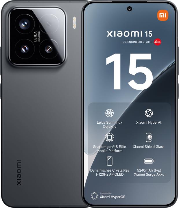 Actual product image Xiaomi 15 (256 GB, Black, 6.30", Dual SIM, 50 Mpx, 5G)