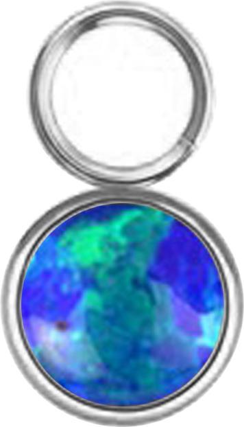 Actual product image Star Piercing Anhänger silber ein Opal blau (without brass, Surgical steel 316L)
