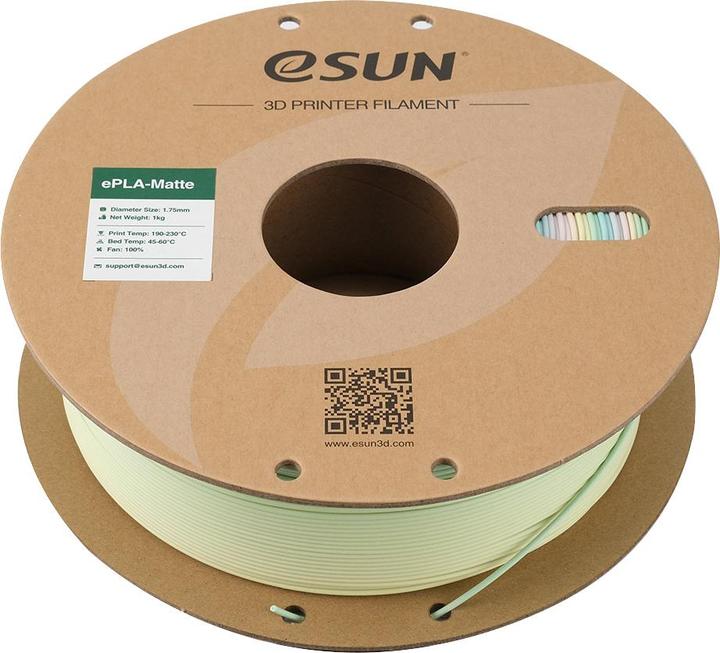 Actual product image eSUN Filament PLA Matt Rainbow 1.75mm 1000g (PLA, 1.75 mm, 1000 g, Multicoloured)