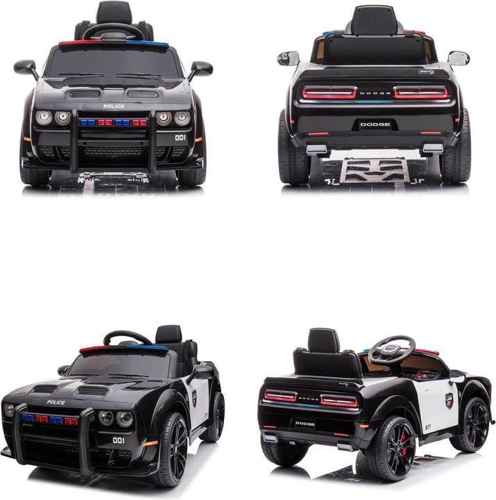 Immagine prodotto Es-toys Veicolo per bambini - Auto elettrica "Dodge Challenger Police" con licenza - Batteria 12V7A,2 (12 V)